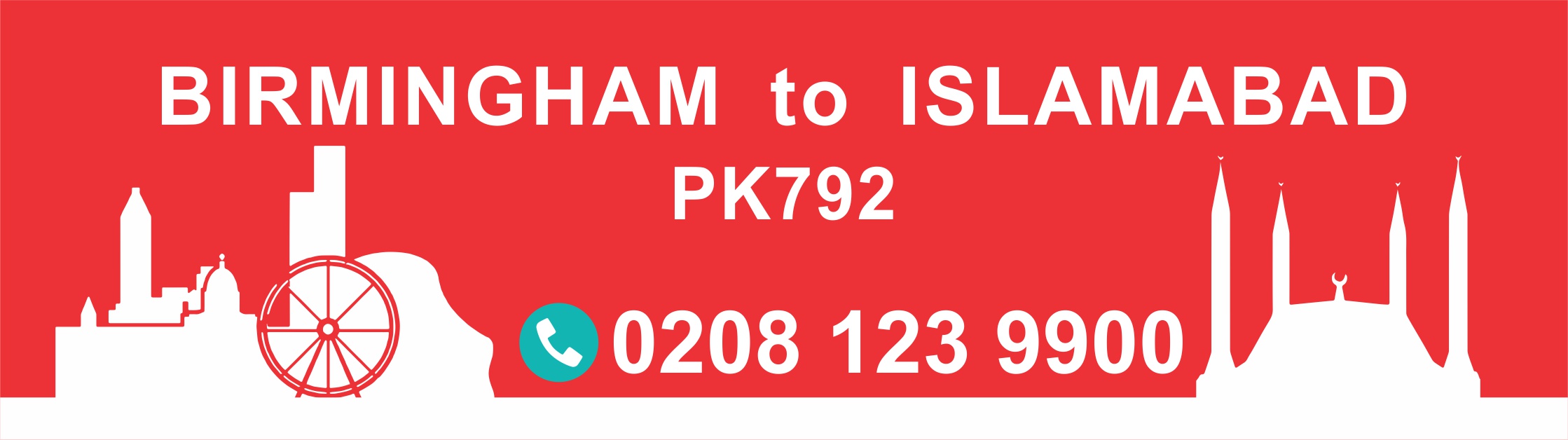 Birmingham to Islamabad PIA Flight PK792 Departure Time